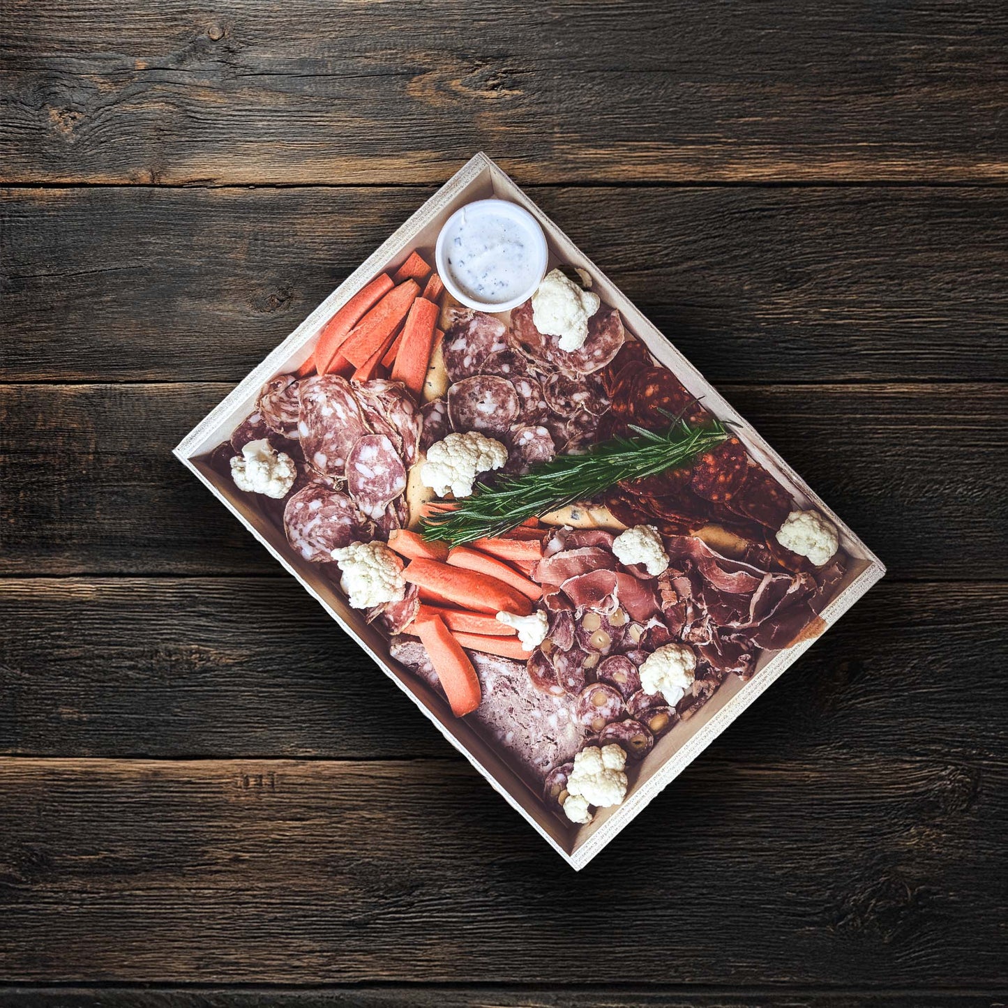 Planche charcuterie crudités